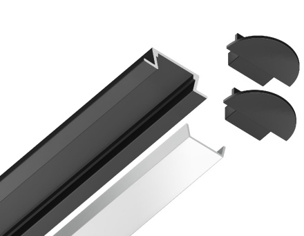 Алюминиевый встраиваемый профиль Ambrella Light Alum Profile GP1001BK