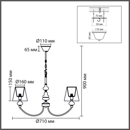 Подвесная люстра Lumion Classi Kentuki 8283/5