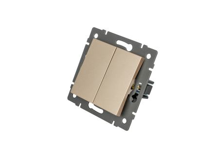 Механизм выключателя двухклавишный самовозвратный Arlight SWT-MKR2-PL-GD-V (250V, 10A) 049886