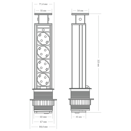 Блок розеток 105S Mebax 00-00001169