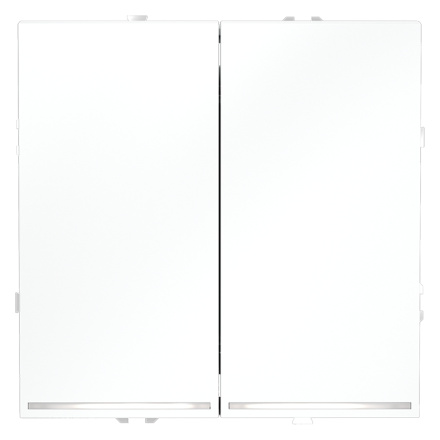 Проходной переключатель двухклавишный с подсветкой Voltum S70 VLS020402 (белый матовый)