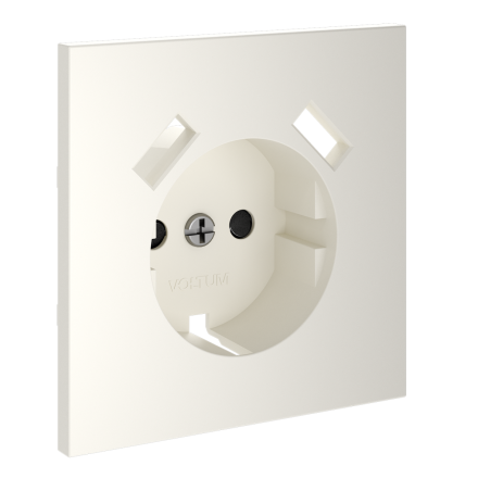 Накладка для розетки с заземлением и защитными шторками, с USB A+A Voltum S70 (хлопок) VLS000913