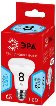 Лампа светодиодная Эра E27 8W 4000K ECO LED R63-8W-840-E27 Б0020636