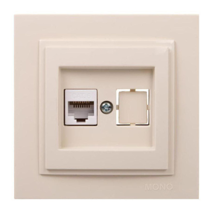 Розетка компьютерная Rj45 Cat6 Mono Electric Despina крем 102-170005-125