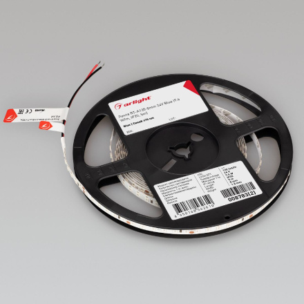 Светодиодная лента Arlight RT-A120-8mm 24V Blue (9.6 W/m, IP20, 5m) (Arlight, 9.6 Вт/м, IP20) 008783(2)