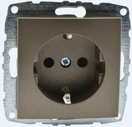 Розетка с заземлением Mono Electric Despina-Larissa 16А 250В бронза 500-002321-117