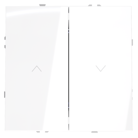 Выключатель встраиваемый Voltum S70 для жалюзи 10А, (белый глянцевый) VLS020701