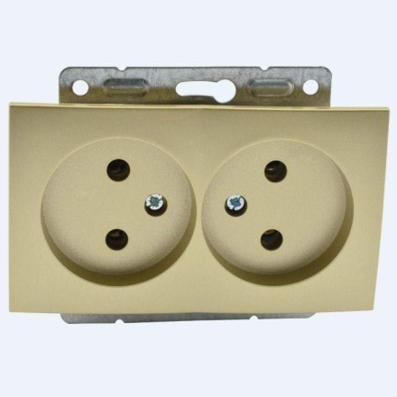 Розетка двойная без земли Mono Electric Despina-Larissa 16А 250В титан 500-002205-121