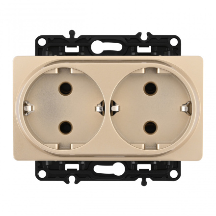 Розетка двойная с заземлением Arte Milano 217.40-2.shampan