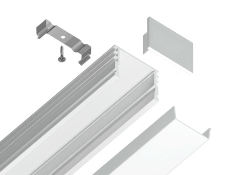 Алюминиевый накладной профиль Ambrella Light Alum Profile GP1750WH