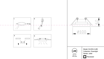 Встраиваемый светодиодный светильник Maytoni Joliet DL035-2-L6B