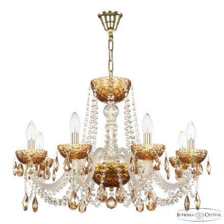 Подвесная люстра Bohemia Ivele Crystal 5402/8/240 G Amber/M-1F K721