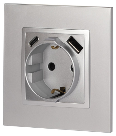 Розетка со шторками с USB type-A+C Эра Elegance 14-4108-03 Б0067741