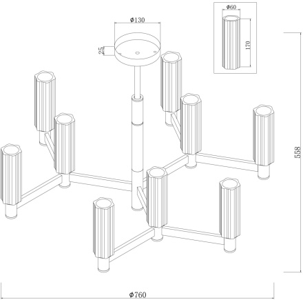 Люстра на штанге Freya Ambra FR5167PL-09BS