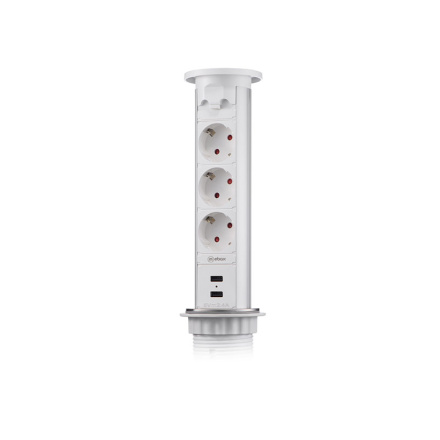 Блок розеток 105J (3 секции и 2 USB) Mebax 00-00000823