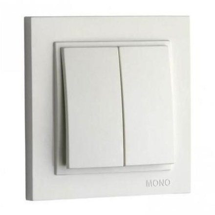 Выключатель двухклавишный Mono Electric Despina 10А 250В жемчуг 102-252525-102