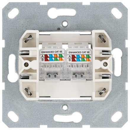 Интернет-розетка RJ45 двойная с накладкой, цвет Тауп Jasmart G6106T