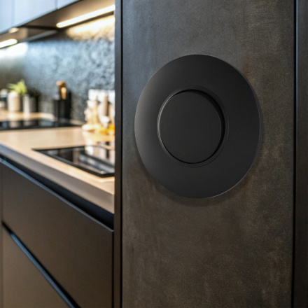 Выключатель круглый одноклавишный с рамкой Arte Milano SET08-1-30-1 black