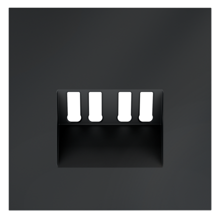 Накладка для розетки акустической 4-местной  Voltum S70 (графит) VLS001507