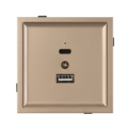 Механизм USB розетки Arlight SCT-TENDO-MUAC-PL-GD (5V, 3A, QC3) 054097