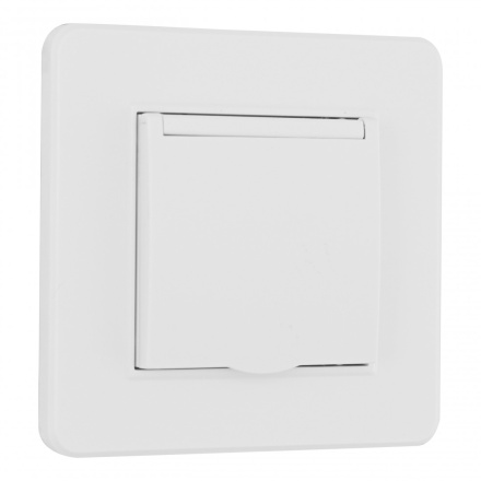 Комплект розетки с/з и шторками, защитной крышкой и рамкой Arte Milano SET16-1-41-1 white