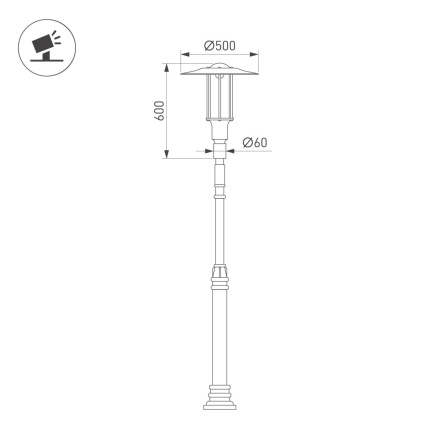 Уличный консольный светильник Arlight OXOR-SHADL-С-500x600-50W Day4000 052469