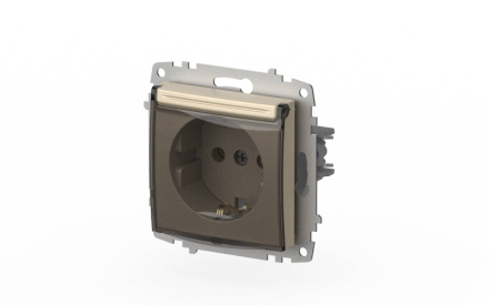 Розетка с крышкой и заземлением ELBI Zena Vega 609-012500-218