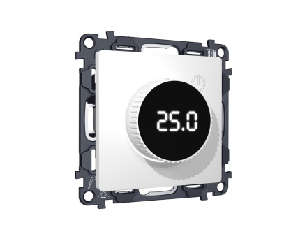 Комплект механизма терморегулятора теплого пола с цифровым дисплеем с подсветкой 16A-250V Alfa Белый матовый Quant Ambrella Volt MA125810 (AP1258, VM1385)