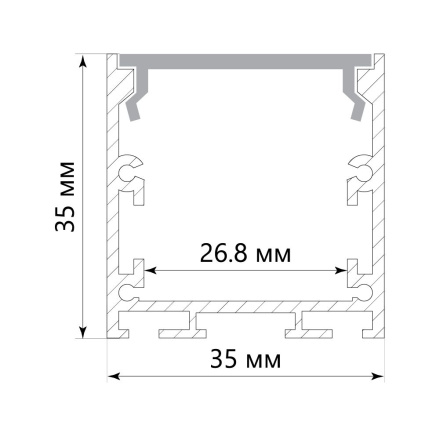 Профиль алюминиевый накладной с крепежами Feron 10372