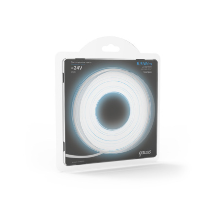 Светодиодная лента Gauss 24В 2835 6,5Вт/м 5000K 5м IP20 312000265