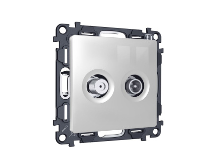 Комплект механизма розетки TV оконечной + SAT 5-862MHz 3.5dB/950-2150MHz 3.5dB Alfa Серебро глянец Quant Ambrella Volt MA413310 (AP4133, VM217)