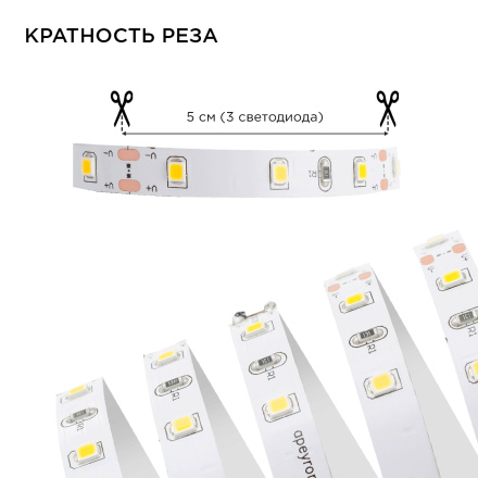 Комплект светодиодной ленты Apeyron 12В 4.8Вт/м smd 3528 60 д/м IP20 2,5м 3000K (блок, коннектор) 10-08