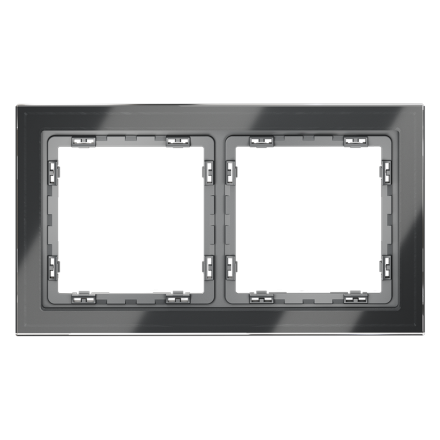 Рамка на 2 поста Voltum S70 VLS110207 (графит, стекло)