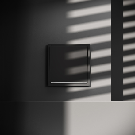 Выключатель одноклавишный с подсветкой Voltum S70 VLS010208 (черный матовый)