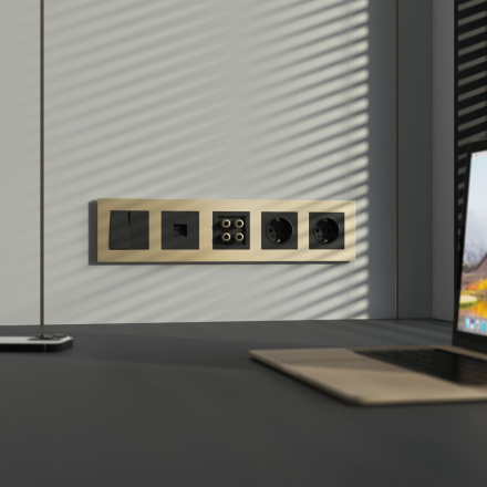 Рамка на 5 постов Werkel Slab (шампань софт) W0052911 4690389218460 a071629