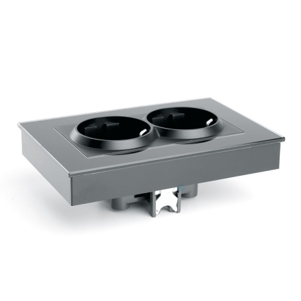 Розетка 2-местная с/з с защитной шторкой Stekker Катрин 39516