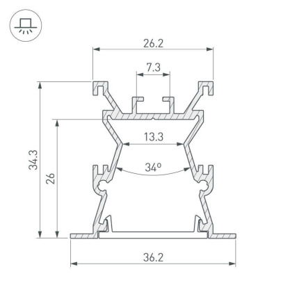 Профиль Arlight ALU-WIDE-FL-H35-2000 ANOD+FROST 027887