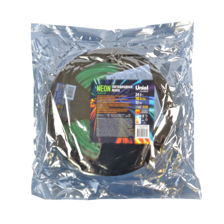 Светодиодная лента Uniel ULS-N11-2835-120LED/m-8mm-IP67-DC24V-10W/m-15M-GREEN UL-00009100