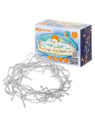 Светодиодная гирлянда TDM Electric СГ50M5 250V разноцветная 8 режимов SQ0361-0035