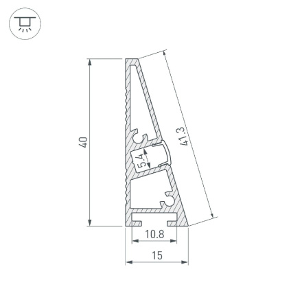Алюминиевый профиль Arlight PLINTUS-H40-2000 BLACK 052398