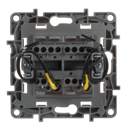 Переключатель двухклавишный Legrand Etika с подсветкой 10A 250V антрацит 672616