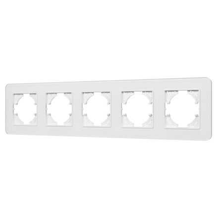 Рамка на 5 постов стеклянная Arlight FRM-OMALI-SFGS-5-WH 049720