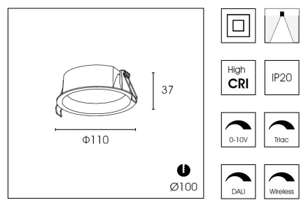 Встраиваемый светильник Delight Collection DB8504NR