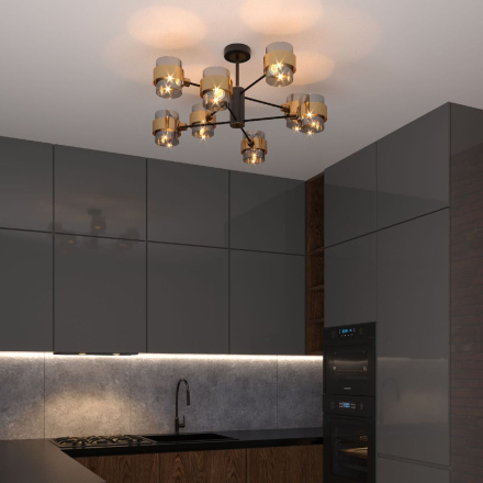 Люстра на штанге Eurosvet Arcada 70127/8 черный/дымчатый a060653