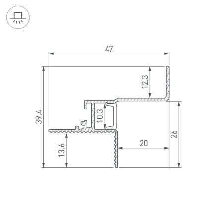 Алюминиевый профиль Arlight LINE-1715-2000 WHITE 044259(1)