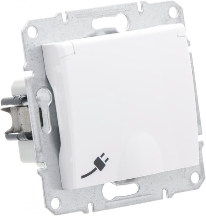 Розетка Schneider Electric Sedna с/з со шторками и крышкой IP44 16A 250V SDN3100321