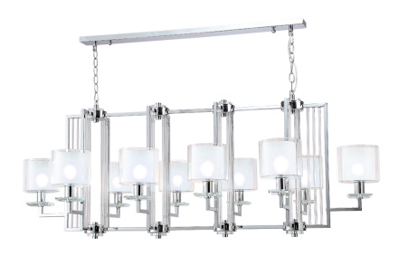 Подвесная люстра Crystal Lux NICOLAS SP10 L1300 NICKEL/WHITE