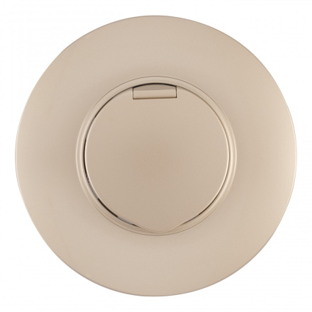 Розетка круглая с/з и шторками, защитной крышкой и рамкой Arte Milano SET08-1-41-1 shampan