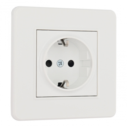 Комплект розетки с/з и шторками и рамкой Arte Milano SET16-1-40-1 white