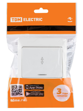 Выключатель одноклавишный с подсветкой на 2 направления Ильмень TDM Electric SQ1823-0006